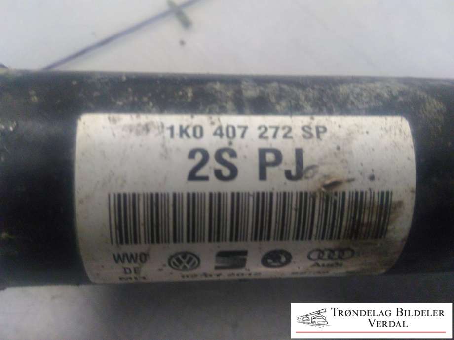 Drivaksel høyre foran, diesel/automat til Audi A3 2009-2012 (Type II, Fase 2)  (1K0407272SP|)