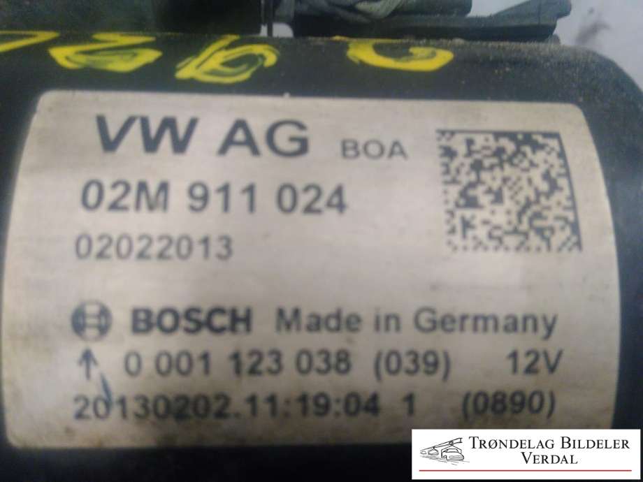 Starter diesel til VW Caddy 2010-2015 (Type III, Fase 2)  (BOSCH|02M911024|0001123038|)