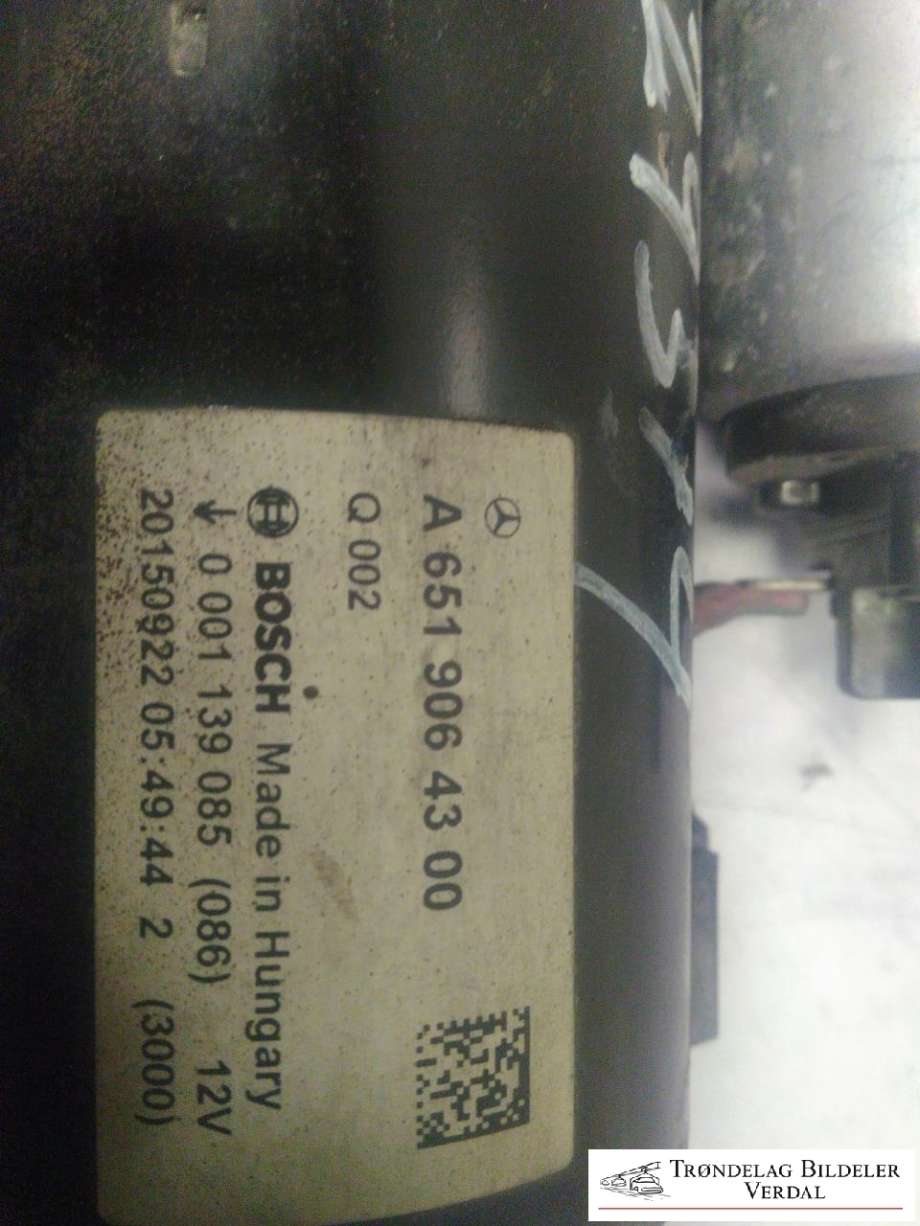Starter diesel til Mercedes Vito 2014-->> (W447) (W447) (BOSCH|A6519064300|)