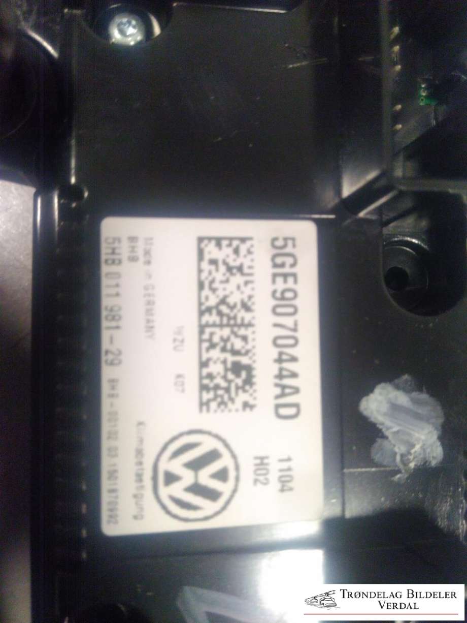 Varmeapparat betjening til VW e-Golf 2014-2017 (Fase 1)  (5GE907044AD|)