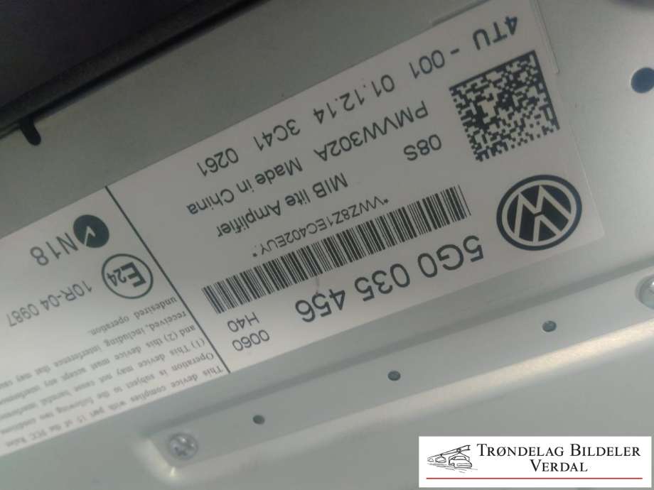 Bilstereo forsterker til VW e-Golf 2014-2017 (Fase 1) (5G0035456|)
