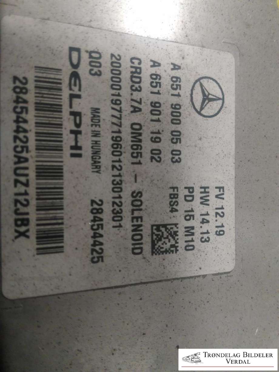 Styreenhet motor til Mercedes E-Klasse 2013-2016 (Fase 2) (W212) (W212) (A6519000503|A6519011902|)