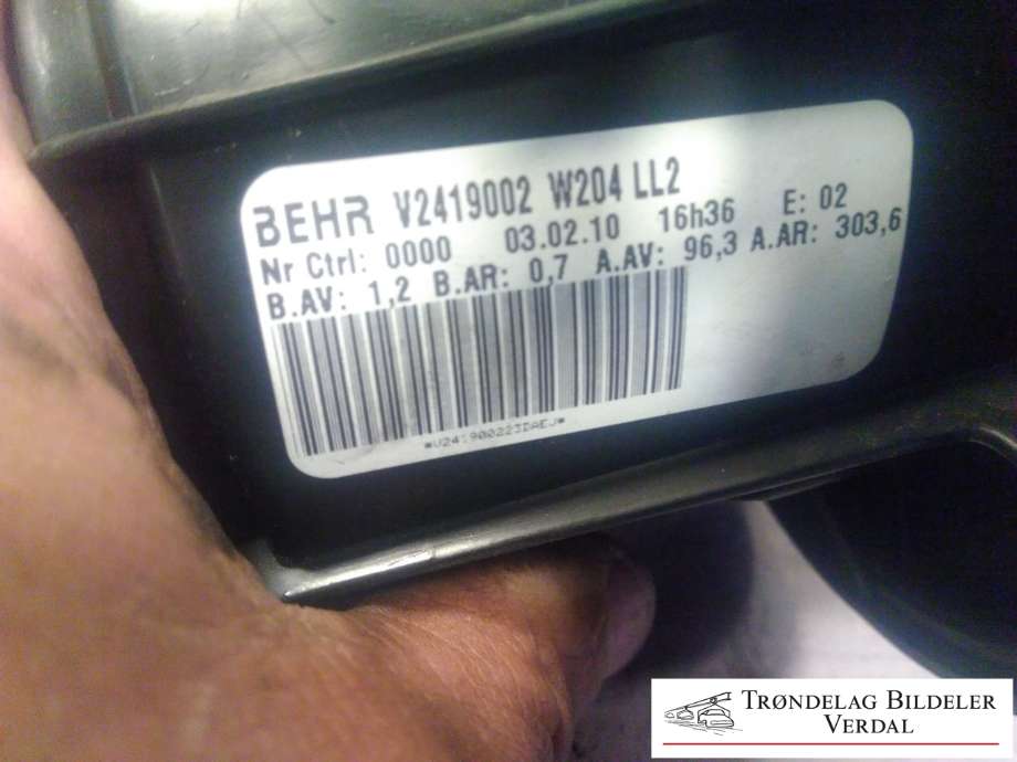 Varmeapparat motor til Mercedes E-Klasse 2009-2013 (Fase 1) (W212) (W212) (V24190002W204LL2|)