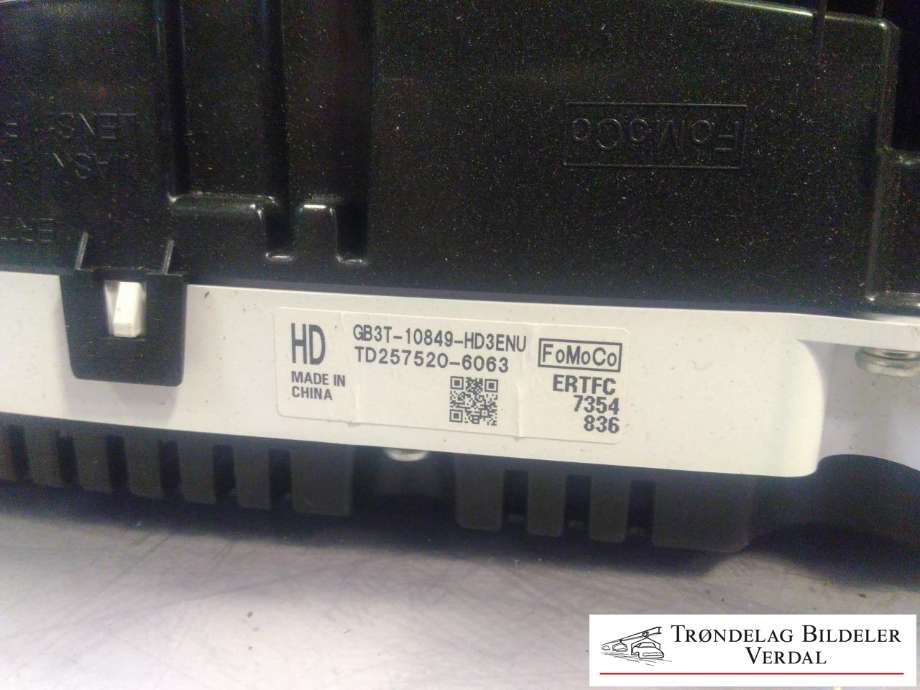 Instrumentpanel til Ford Ranger / Ranger Raptor 2015-2022 (FOMOCO|GB3T10849HD3ENU|TD2575206063|)