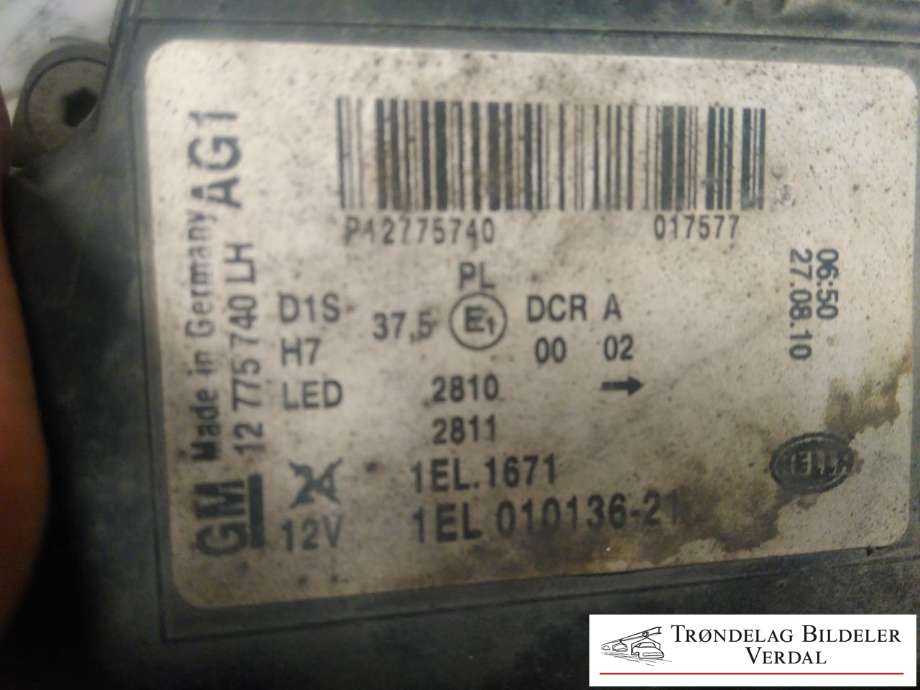 Frontlykt venstre xenon til Saab 9-5 2010-2011 (Type II)  (12775740|5DV00961000|)
