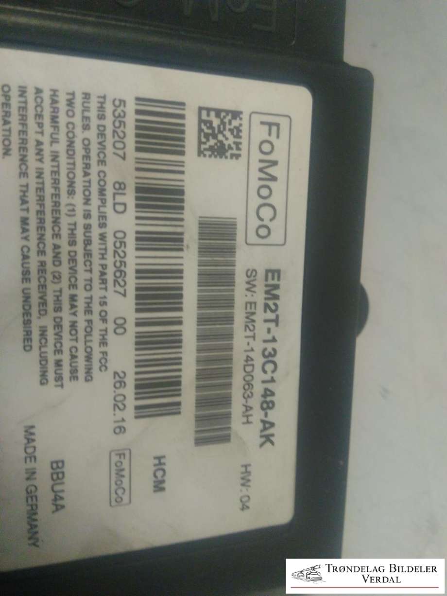 Styreenhet diverse til Ford Galaxy 2010-2015 (Type III, Fase 2)  (FOMOCO|EM2T13C148AK|)