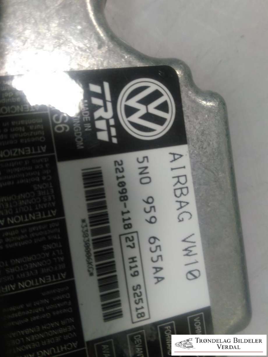 Airbag elektronikk til VW Tiguan 2011-2016 (Type I, Fase 2) (5N0959655AA|)
