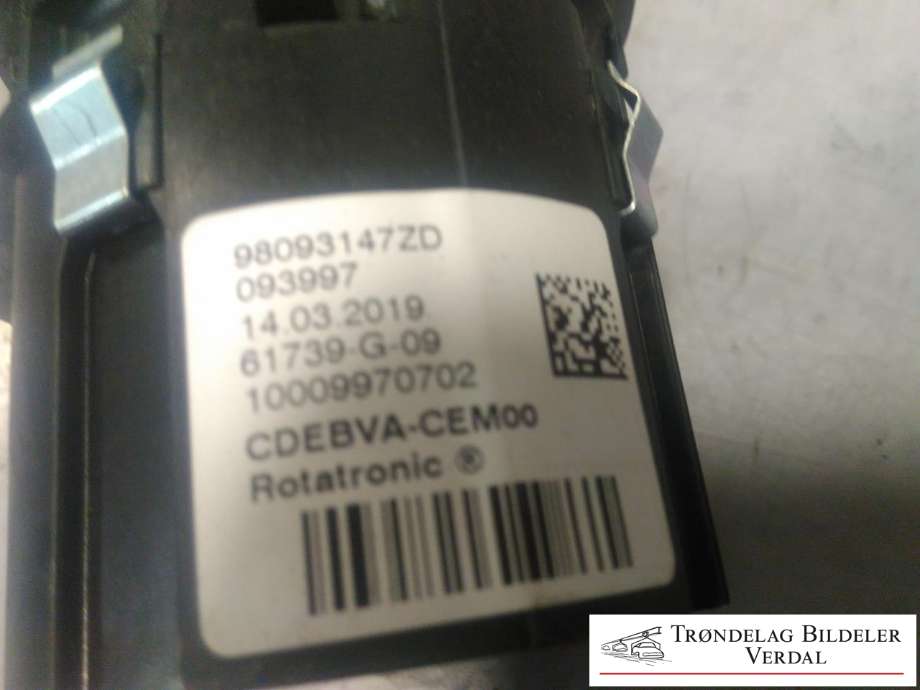 Girstang/girvelger automat til Citroën Berlingo 2019-->> (Type III)  (98093147ZD|)