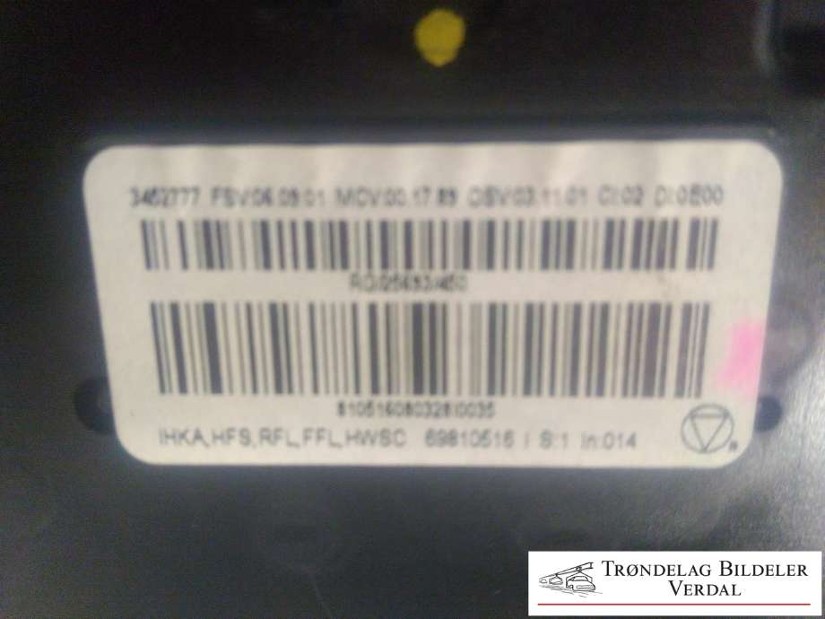 Varmeapparat betjening til Mini One/Cooper 2007-2014 (R55-57) (R55-57) (3452777|)