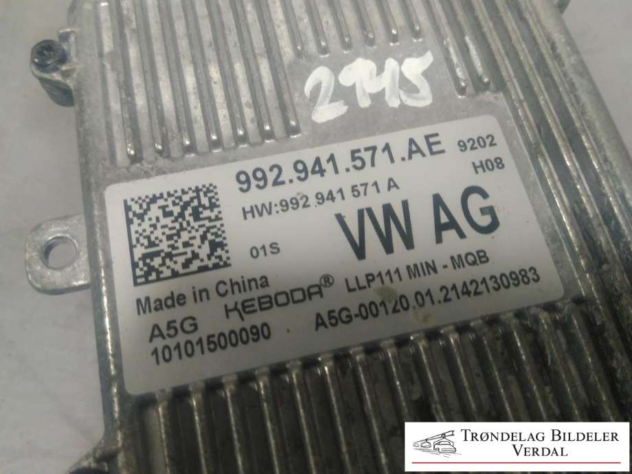 Styreenhet xenon/ballast til VW Caddy 2020-->> (Type IV)  (992941571AE|)