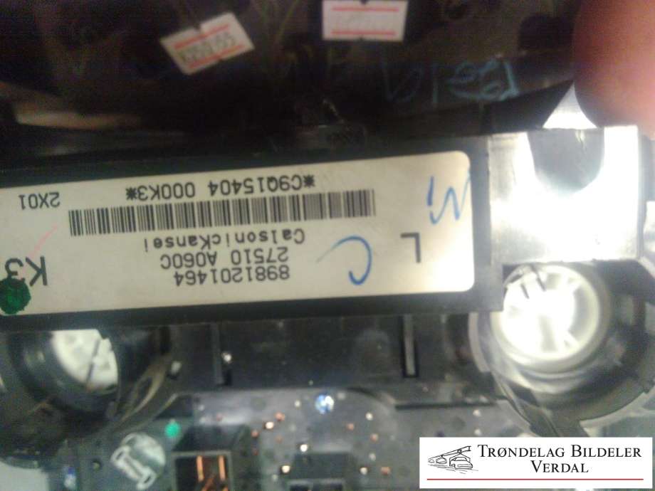 Varmeapparat betjening til Isuzu D-Max 2012-2017 (Type II, Fase 1) (8981201464|)