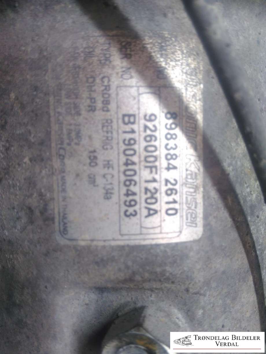 Aircondition kompressor til Isuzu D-Max 2017-2020 (Type II, Fase 2) (8983842610|)
