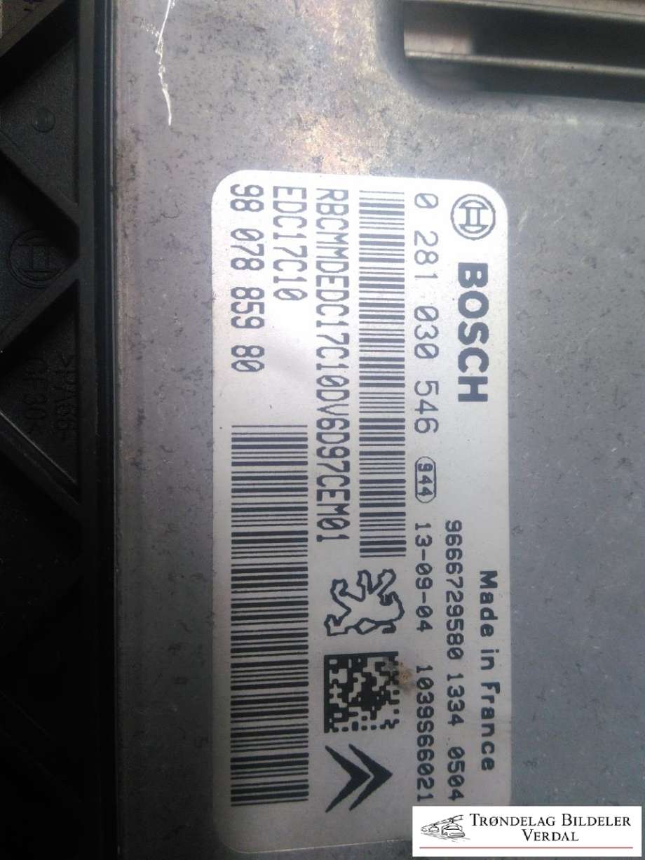Styreenhet motor til Peugeot Partner 2008-2015 (Type II, Fase 1)  (9807885980|)