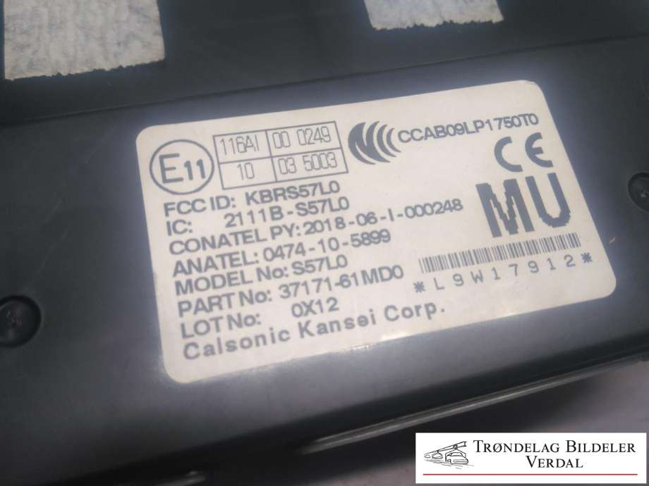 Styreenhet diverse til Suzuki SX4 S-CROSS 2013-->> (Type II) (3717161MD0|)