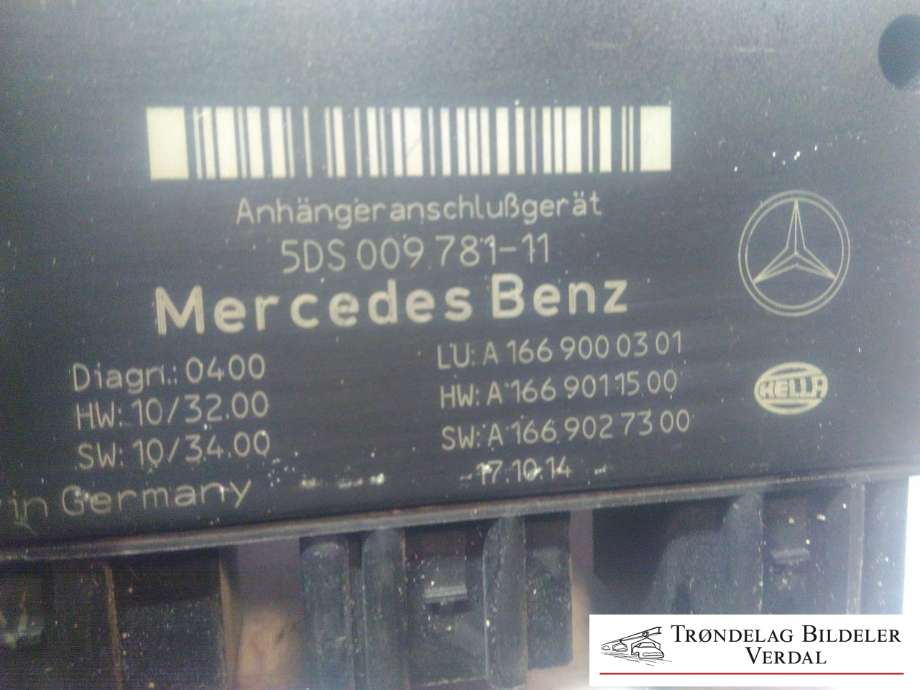 Styreenhet hengerfeste til Mercedes ML 2011-2015 (Fase 1) (W166) (W166) (1669000301|)
