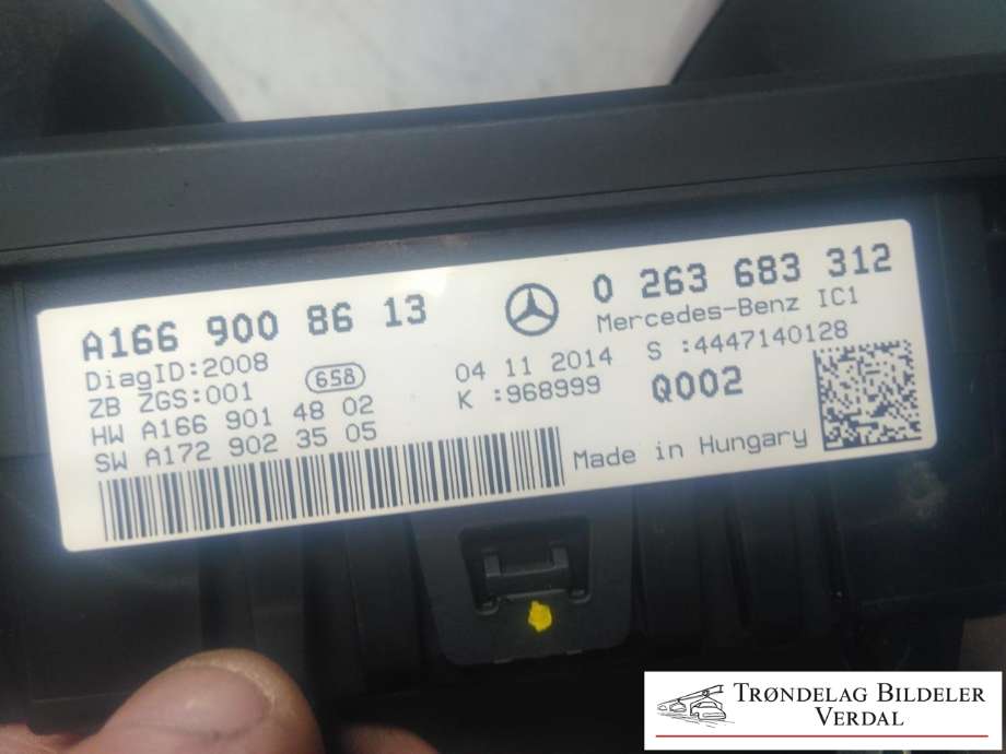 Instrumentpanel til Mercedes ML 2011-2015 (Fase 1) (W166) (W166) (A1669008613|)