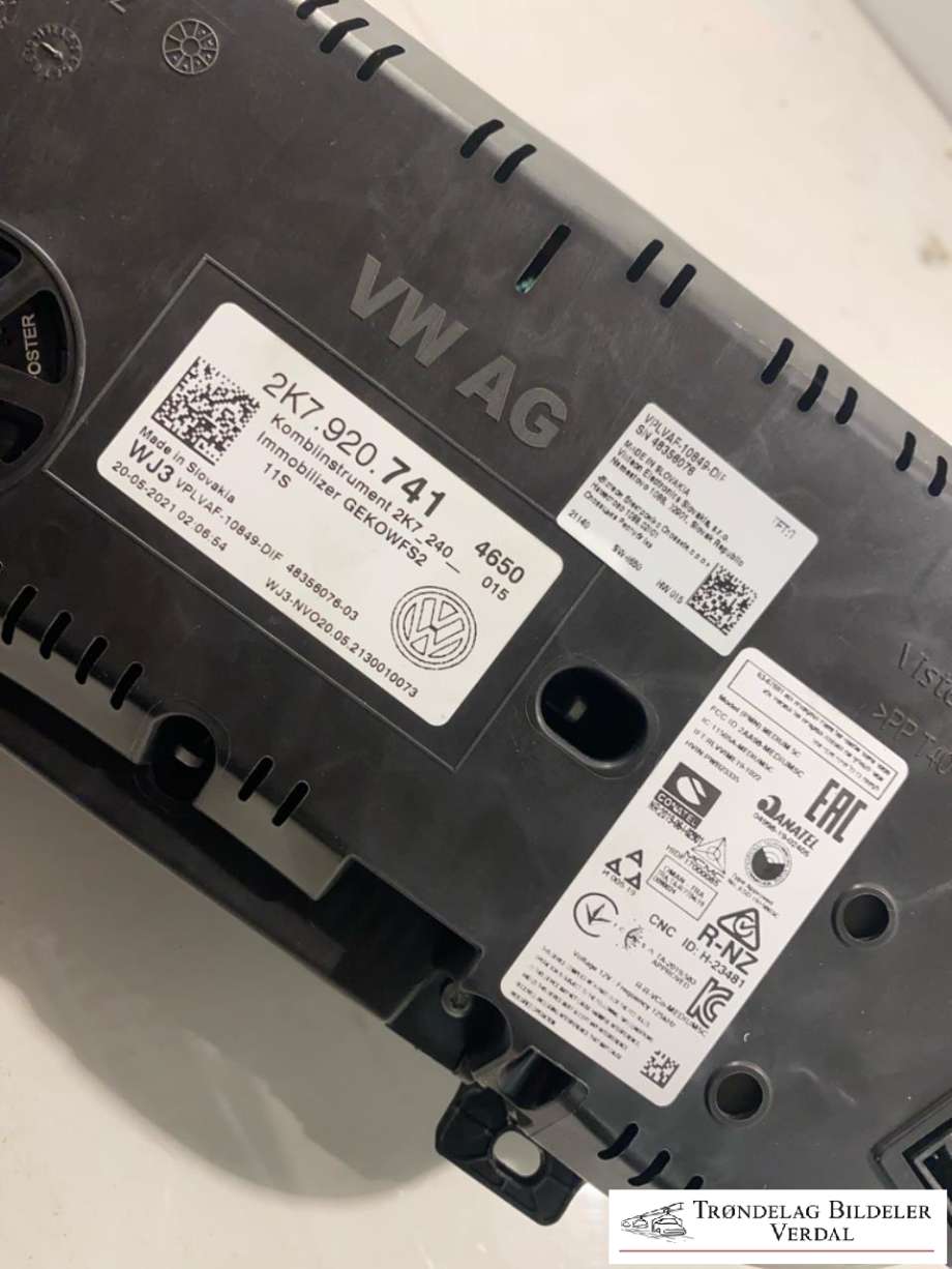 Instrumentpanel til VW Caddy 2020-->> (Type IV)  (2K79207414650|)