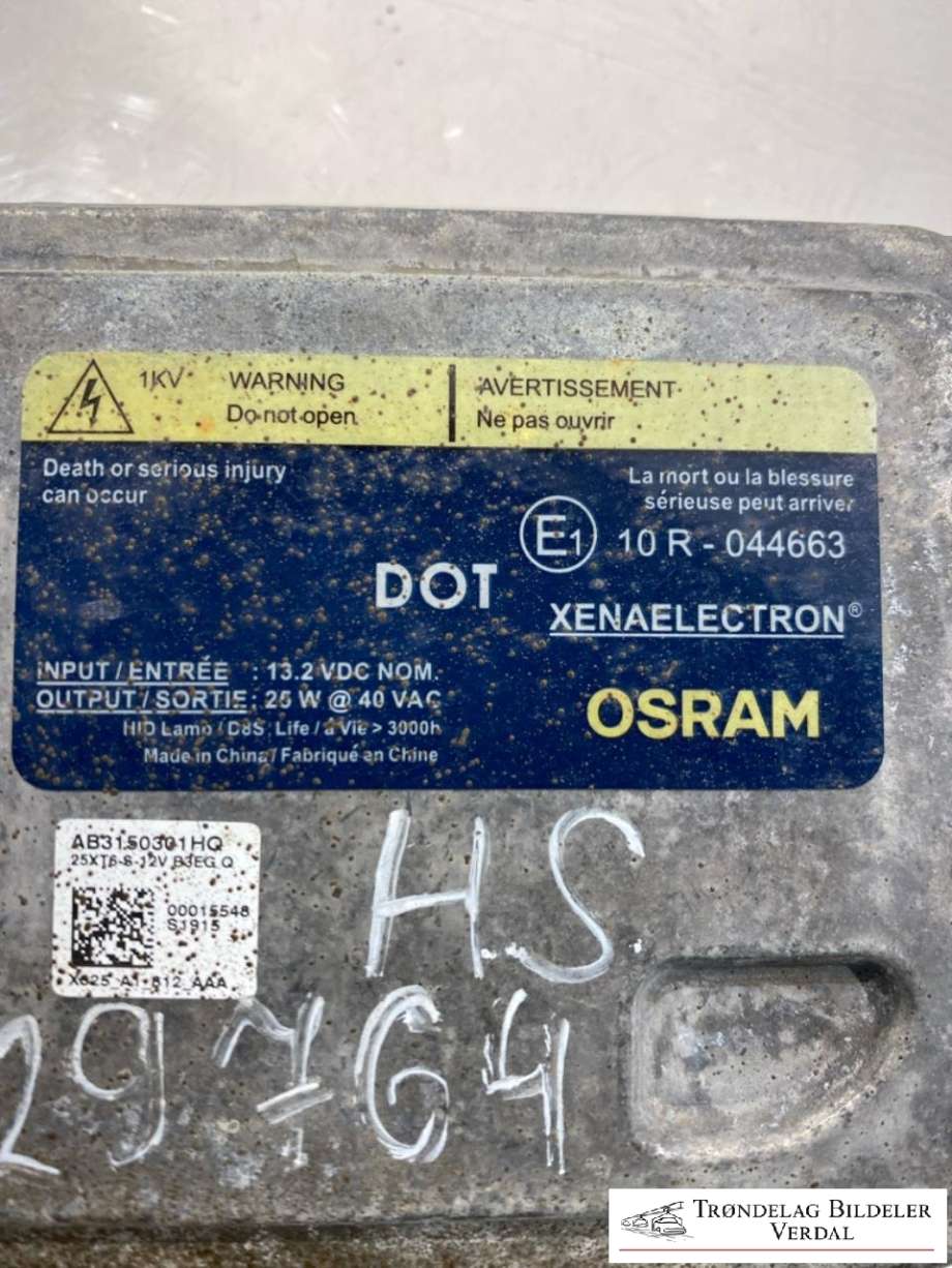 Styreenhet xenon/ballast til Ford Transit Connect 2018-->> Type II, Fase 2  (AB3150301HQ|X625A1812AAA|)
