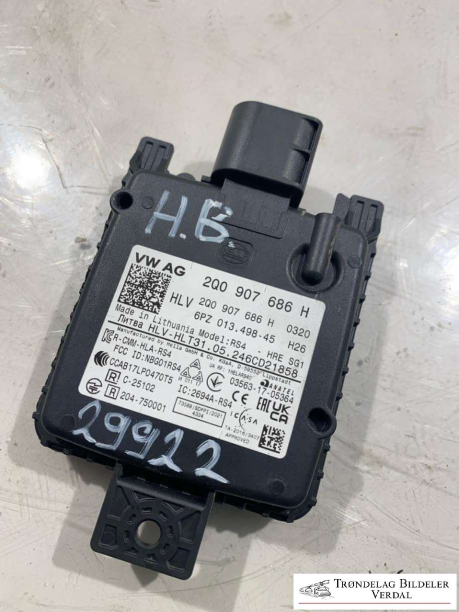 Sensor blindsone til Škoda Enyaq, 2021-->>  (2Q0907686H)