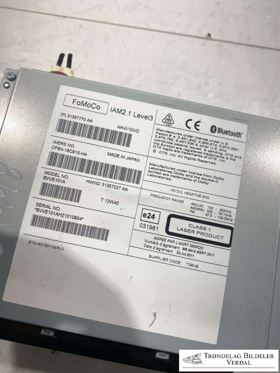 Bilstereo til Volvo V40 2012-2019  (31357770AA|)
