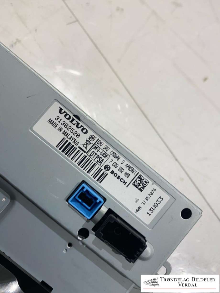 Bilstereo navigasjon skjerm til Volvo V40 2012-2019  (31382520|)
