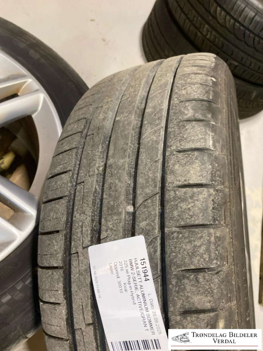 Hjulsett aluminium sommer til BMW 2-Serie, Active/Gran Tourer 2014-->> (F45/F46) (F45/F46) (SAILUN|225/55R17|DOT: 5223|DYBDE: 8MM)