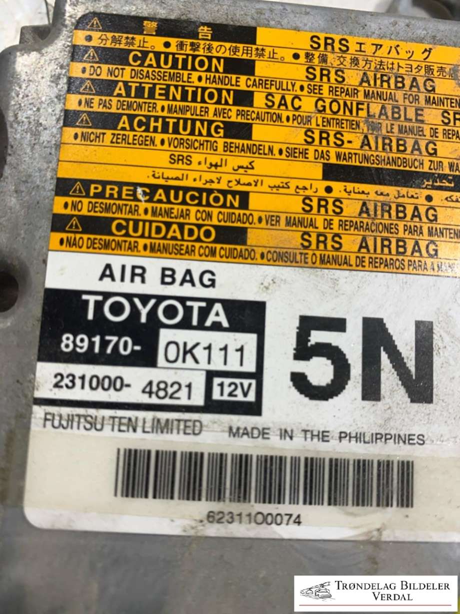 Airbag elektronikk til Toyota Hilux 2012-2016  (891700O111|2310004821|)