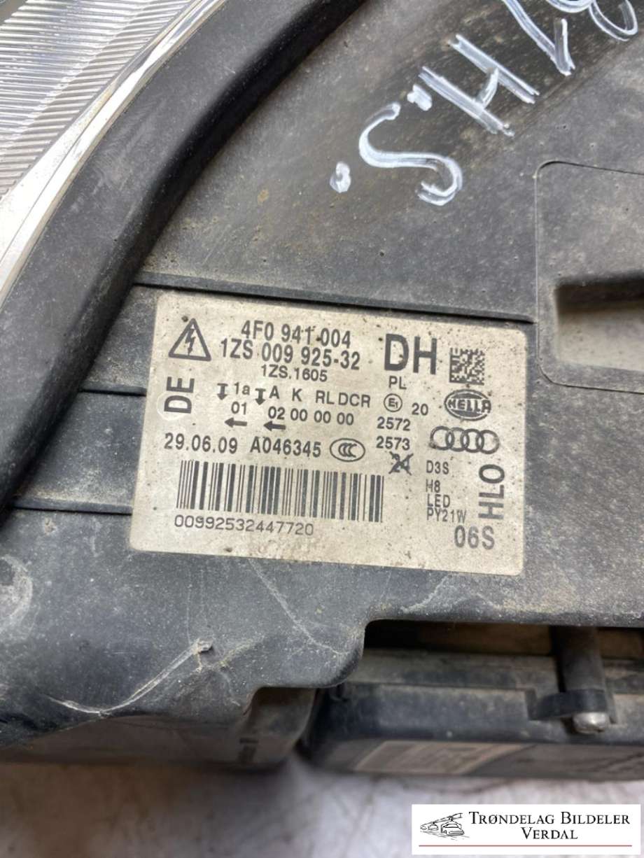 Frontlykt høyre xenon til Audi A6 2008-2011 (Type III, Fase 2) (C6) (C6) (4F0941004|4F0941329D|4K0941597)