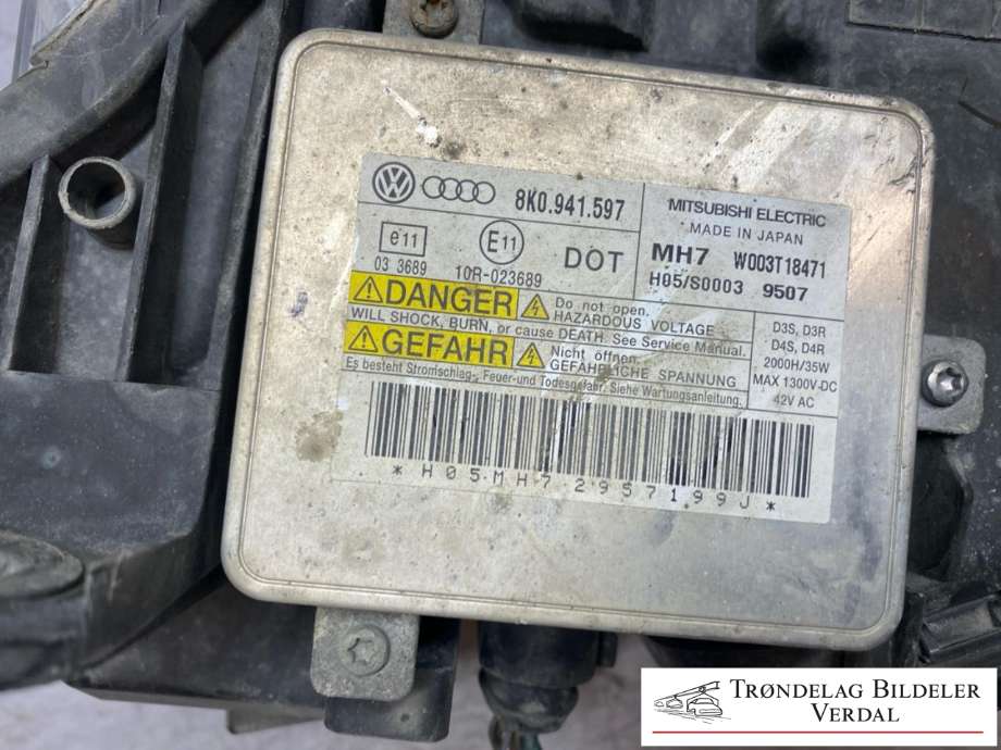 Frontlykt høyre xenon til Audi A6 2008-2011 (Type III, Fase 2) (C6) (C6) (4F0941004|4F0941329D|4K0941597)