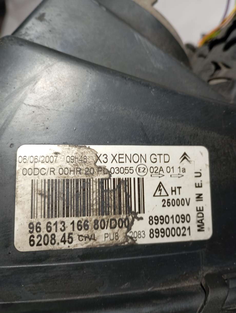 Frontlykt venstre xenon til Citroën C5 2005-2008 (Type I, Fase 2) (|9661316680)