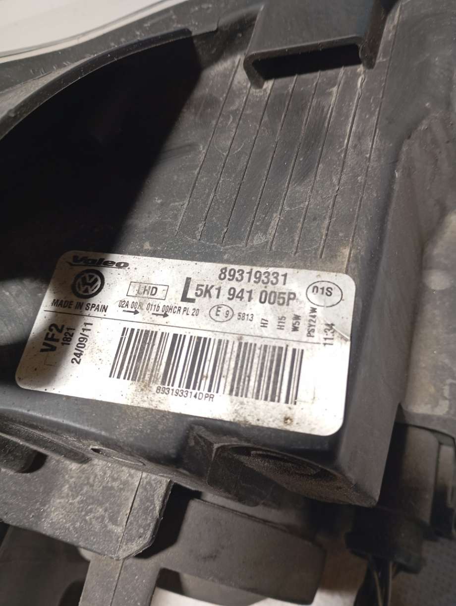 Frontlykt venstre halogen til VW Golf VI 2008-2012 (|5k1941005p)