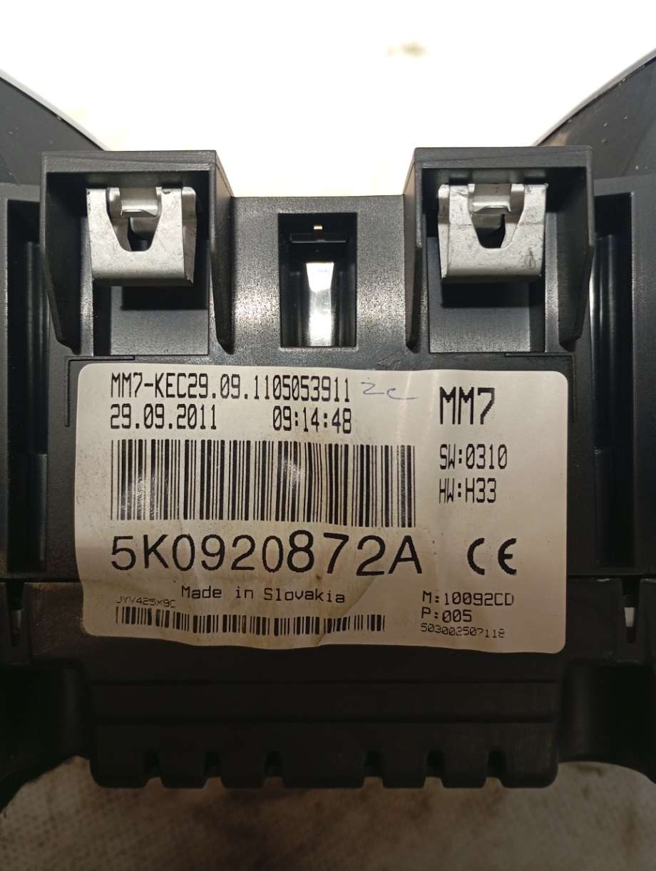 Speedometer til VW Golf VI 2008-2012  (|5k0920872a)