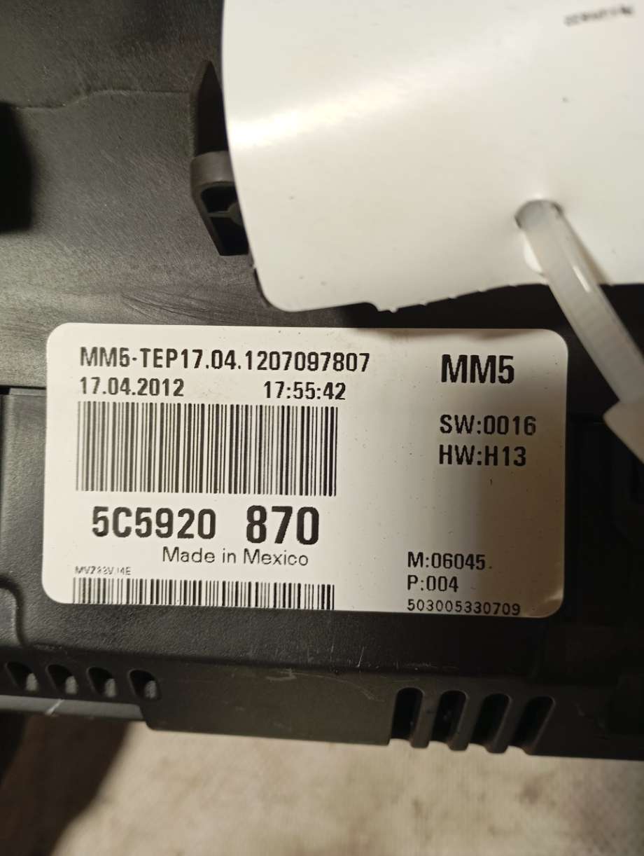 Speedometer til VW Beetle 2011-2018 (Type II)  (|5c5920870)