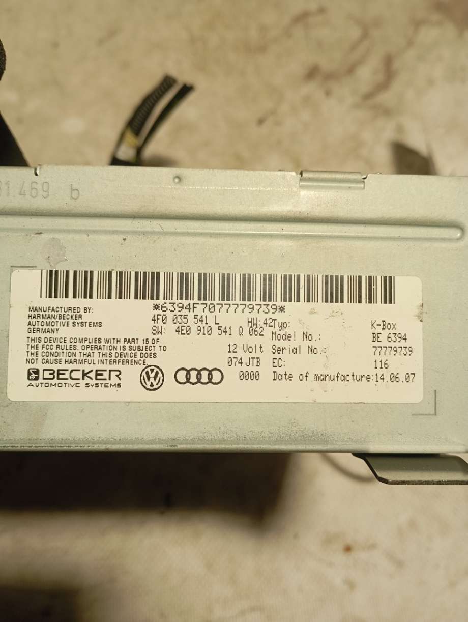 Bilstereo diverse til Audi A6 2005-2008 (Type III, Fase 1) (C6) (C6) (|4f0035541l)
