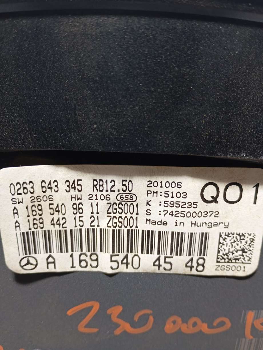 Speedometer til Mercedes B-Klasse 2005-2008 (Fase 1) (W245) (W245) (|a1695404548)