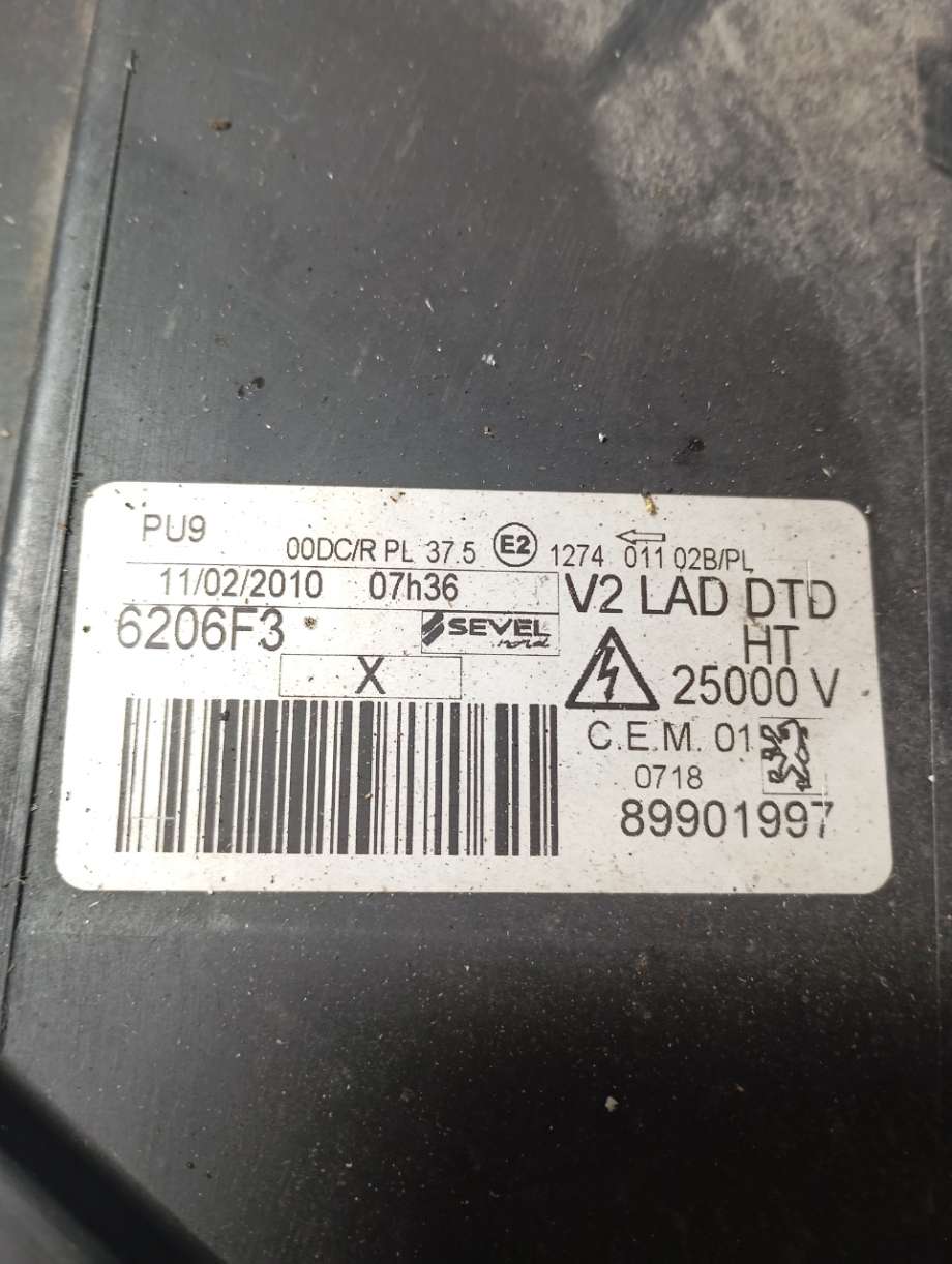 Frontlykt høyre xenon til Peugeot 807 2003-2009  (|89901997)