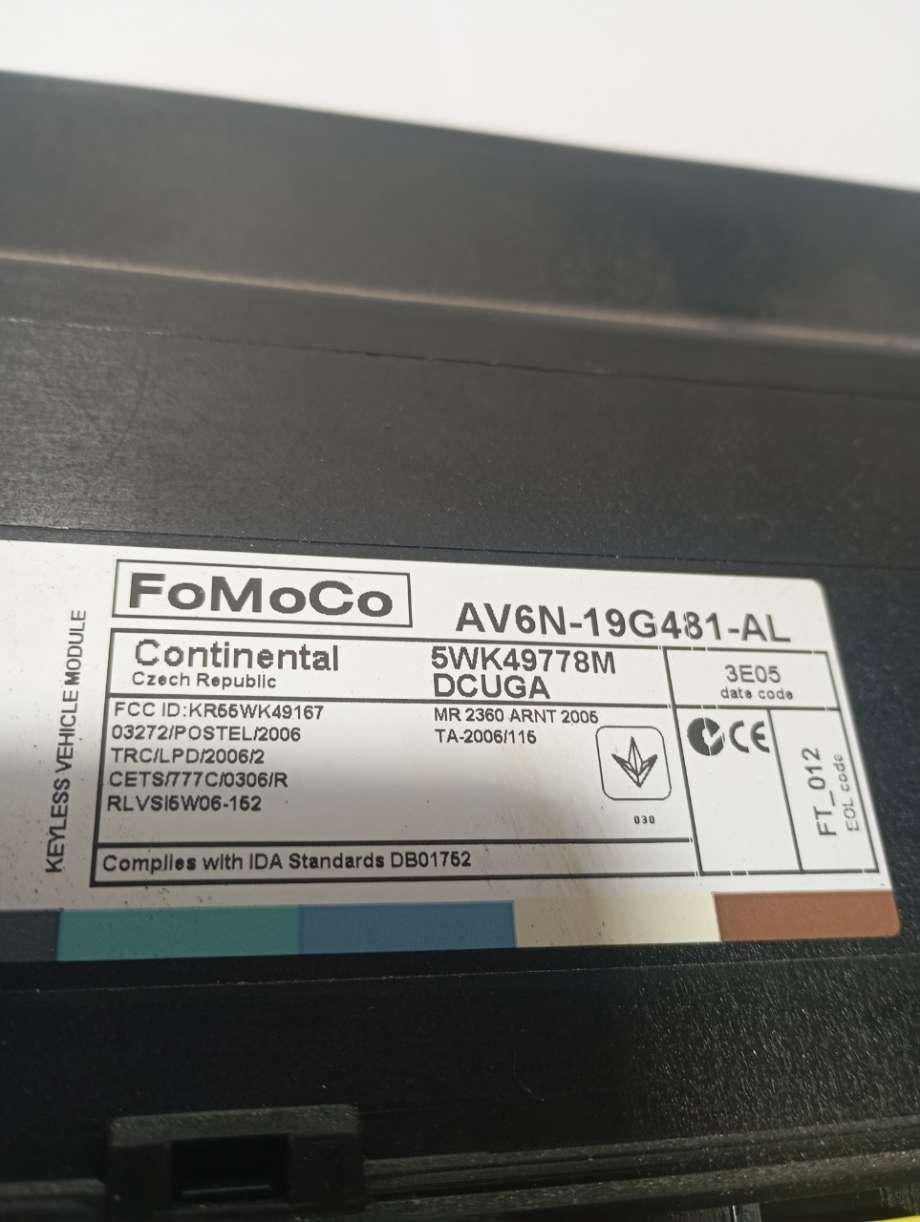 Styreenhet sentrallås til Ford Focus 2011-2014 (Type III, Fase 1)  (|av6n19g481al)