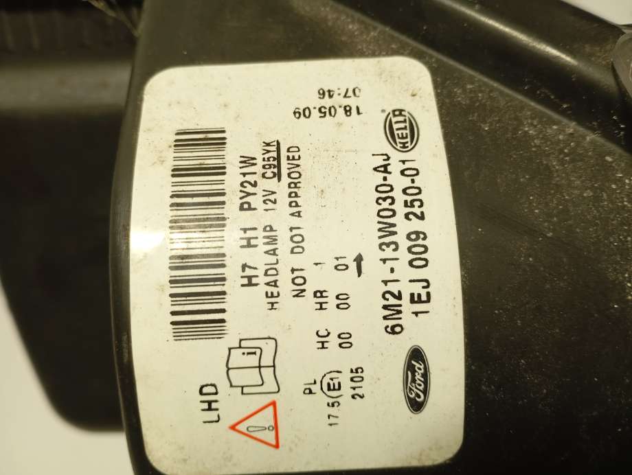 Frontlykt venstre halogen til Ford S-Max 2006-2010 (Type I, Fase 1) (|6m2113w030aj)