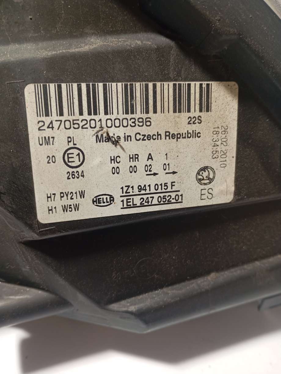Frontlykt venstre halogen til Škoda Octavia 2005-2008 (Type II, Fase 1)  (|1z1941015f)