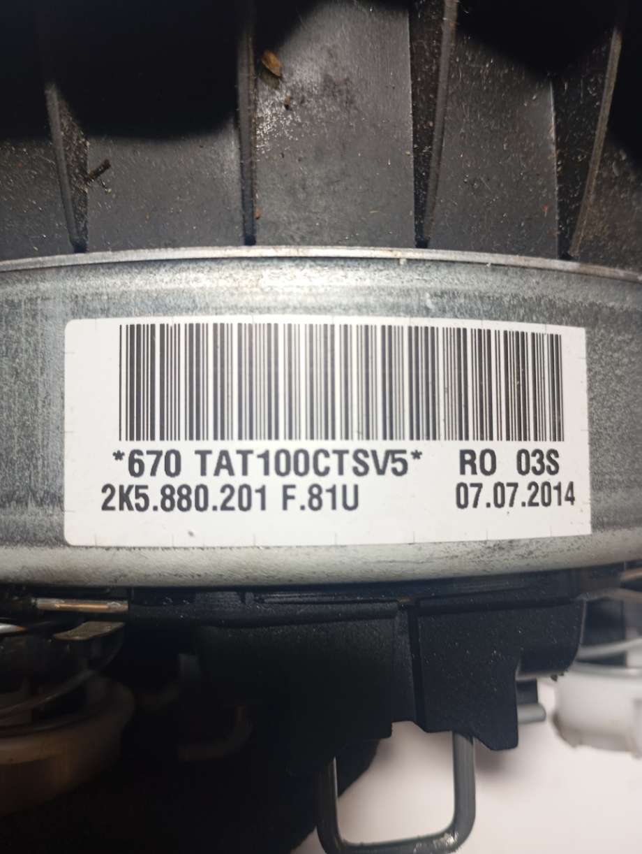 Airbag rattpute til VW Caddy 2010-2015 (Type III, Fase 2)  (|2k5880201)