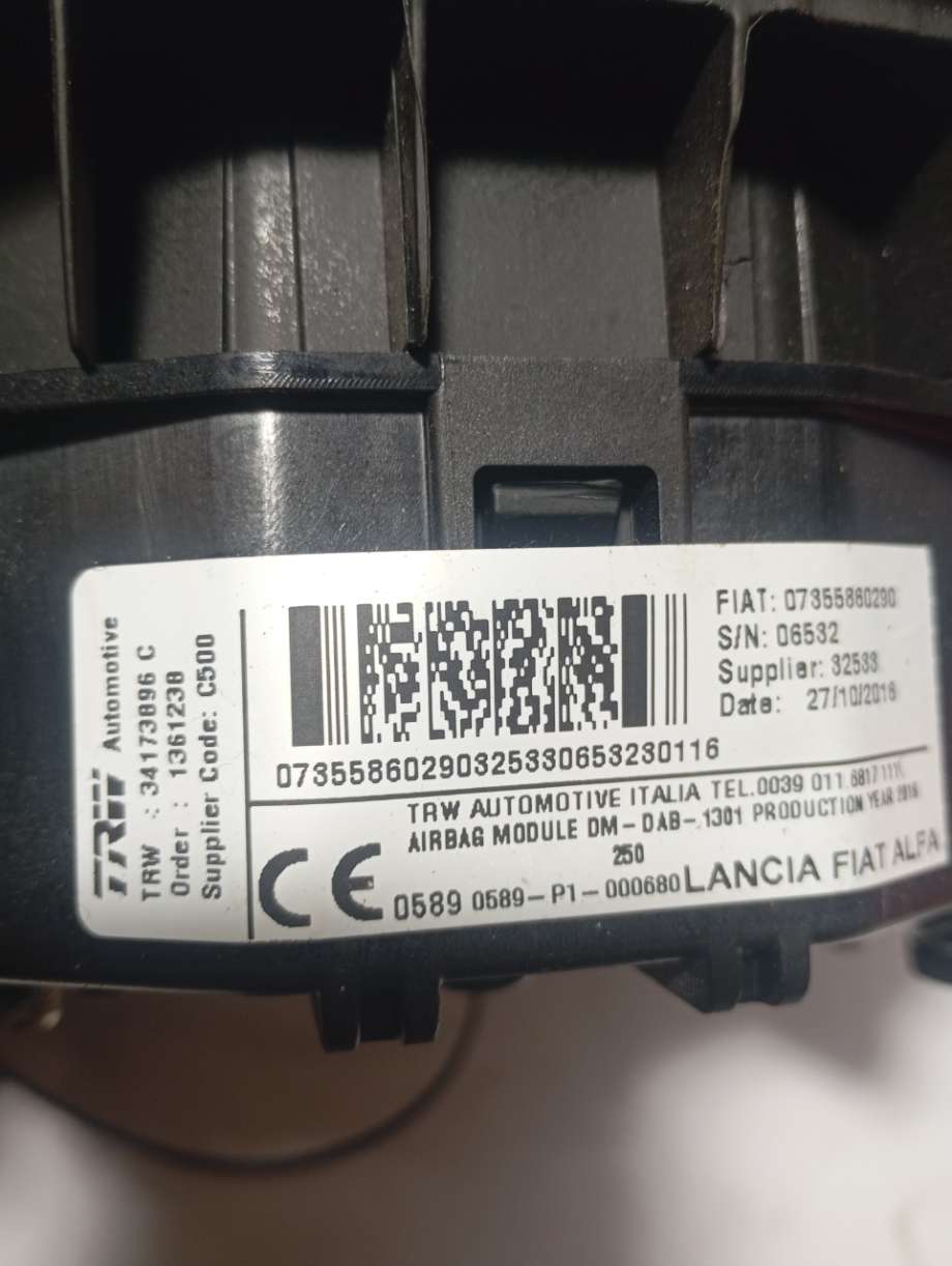 Airbag rattpute til Peugeot Boxer 2014-->> (Type III, Fase 2)  (|30370973)