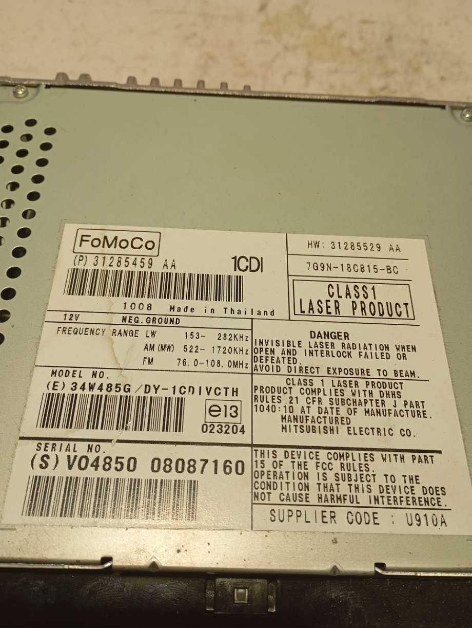 Bilstereo til Volvo V70 2007-2013 (Type III, Fase 1)  (|7g9n18c815bc)