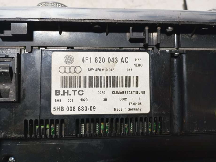 Varmeapparat betjening til Audi A6 2005-2008 (Type III, Fase 1) (C6) (C6) (|4f1820043ac)