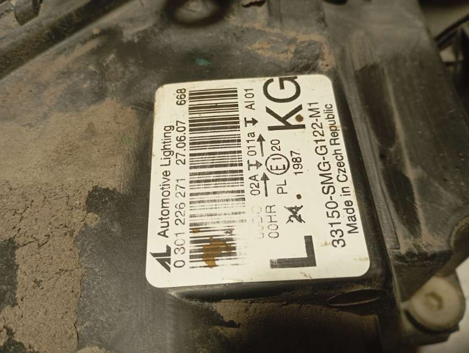 Frontlykt venstre xenon til Honda Civic 2006-2011 (Type VIII) (|0301226271|33250smgg120m1)
