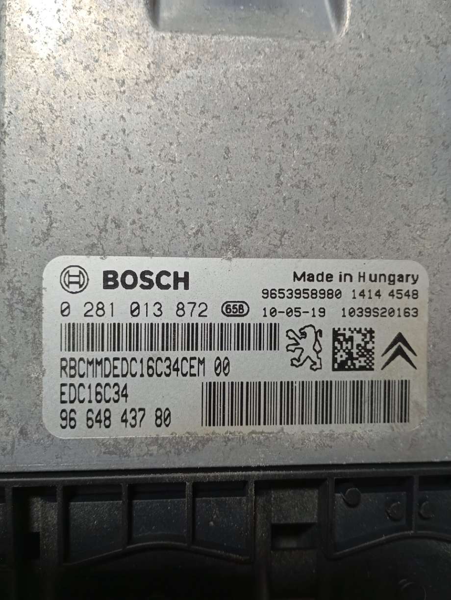 Styreenhet motor til Peugeot Partner 2008-2015 (Type II, Fase 1)  (|edc16c34|0281013872)