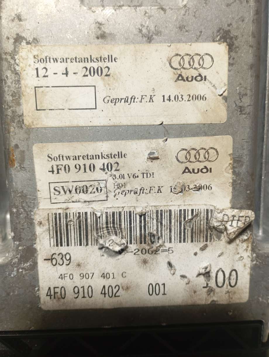 Styreenhet motor til Audi A6, Allroad 2006-2008 (Type II, Fase 1) (C6) (C6) (|4f0910402|4f0907401c)