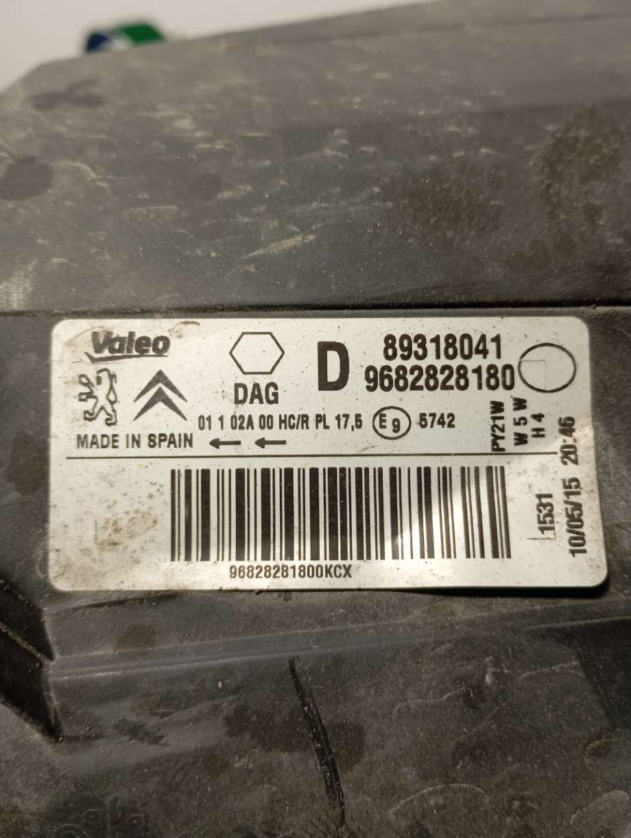 Frontlykt høyre halogen til Peugeot Partner 2008-2015 (Type II, Fase 1) (|89318041)