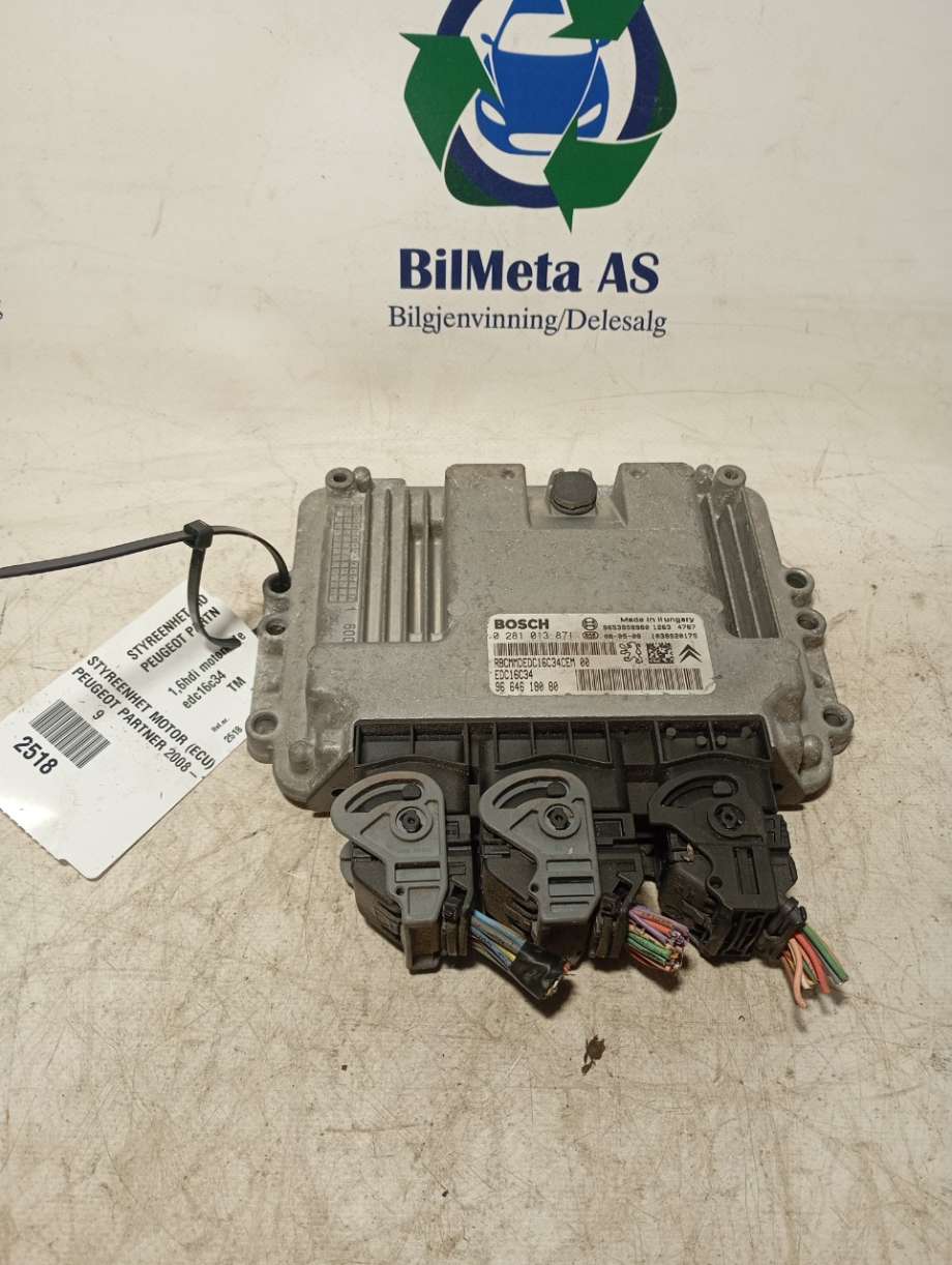 Styreenhet motor til Peugeot Partner 2008-2015 (Type II, Fase 1) (|edc16c34|0281013871)