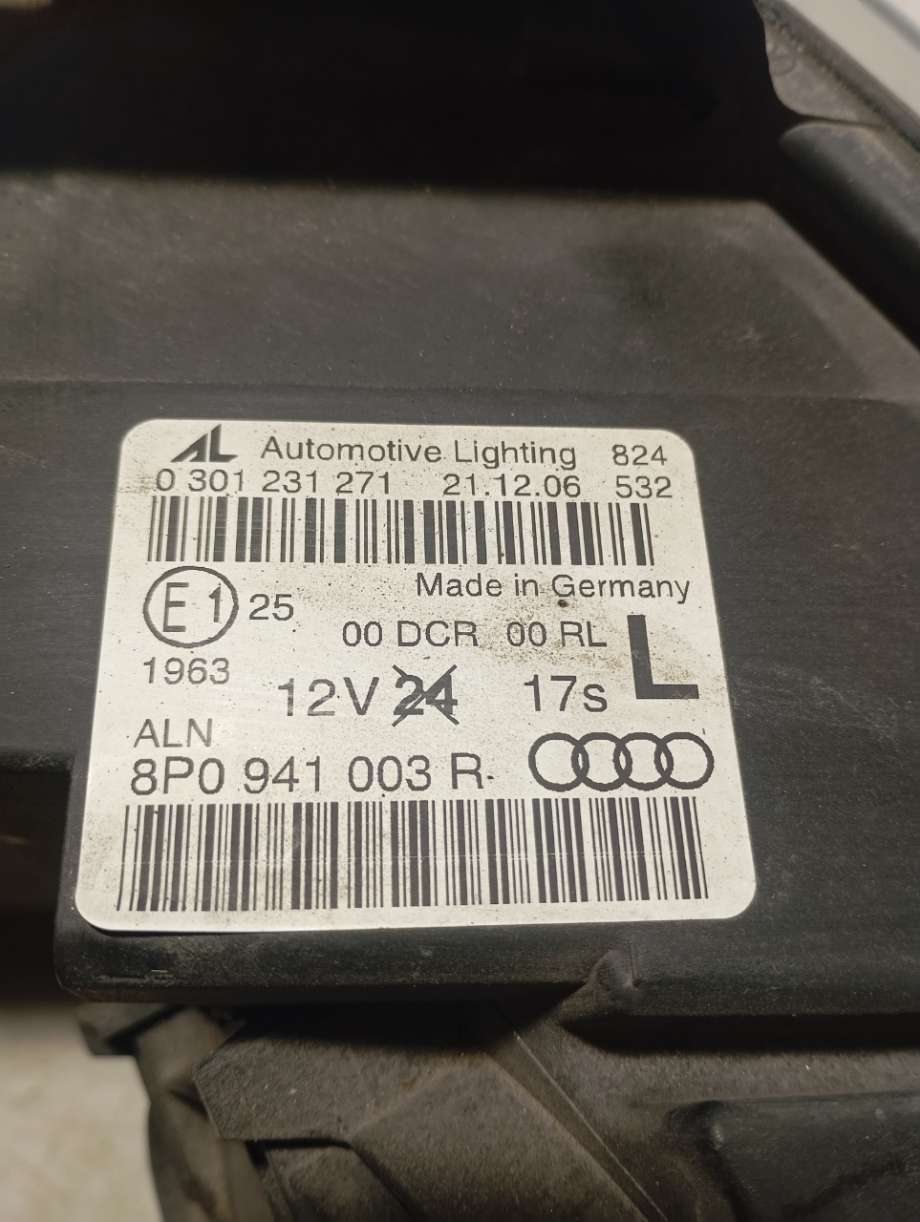 Frontlykt venstre xenon til Audi A3 2003-2008 (Type II, Fase 1)  (|8p0941003r|0301231271)