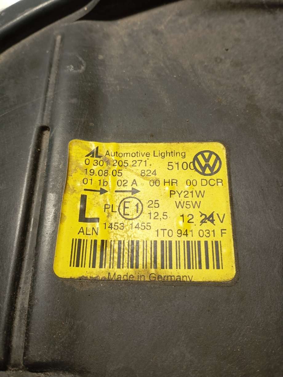 Frontlykt venstre xenon til VW Touran 2003-2006 (Type I, Fase 1) (|1t0941031f)